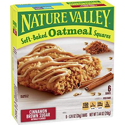 #ad Nature Valley Soft Baked Oatmeal Squares Cinnamon Brown Sugar 6 ct 7.44 OZ $6.35