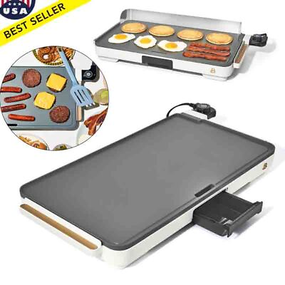 Electric Indoor Griddle Countertop BBQ Non Stick Cooking Grill Portable 12quot;x22quot; $49.96
