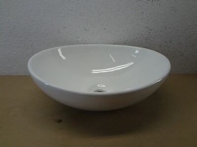 Sinber 16quot; X 13quot; White Oval Ceramic Countertop Bathroom Vanity Vessel Sink $50.14