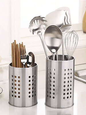 #ad #ad Stainless Steel Kitchen Utensil Caddy Cooking Tools Holder Cutlery Drainer $4.99