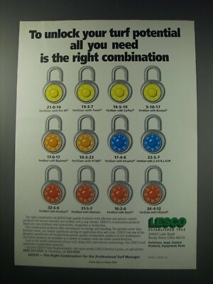 #ad #ad 1991 Lesco Fertilizer Ad To unlock your turf potential $19.99
