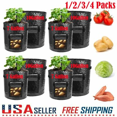 #ad Potato Grow Bags Tomato Plant Bag Fabric Sack Spuds Root Pots Vegetable Garden $7.17