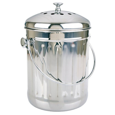 100% Genuine Appetito 4.5 L Stainless Steel Compost Bin w built in charcoal AU $47.45
