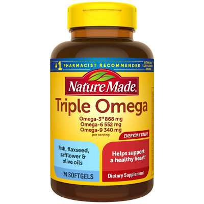 #ad Nature Made Triple Omega 3 6 9 Softgels 74 Count $17.83
