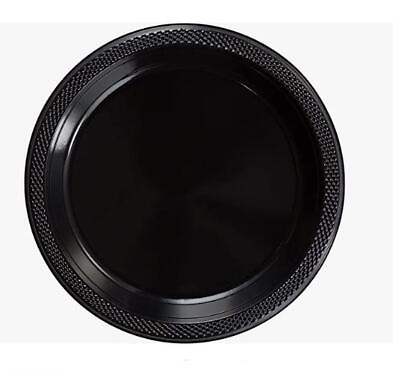 15 60 120ct Disposable Dinnerware Party Kitchen Black Round Dinner Plates 7 In $5.73