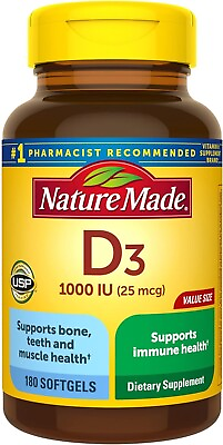 #ad Nature Made Vitamin D3 1000 IU 25 mcg Dietary Supplement $13.89