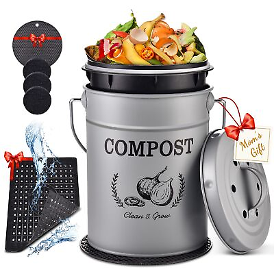 #ad Kitchen Compost Bin Counter1.0 Gallon Indoor Compost Bin with LidCompost Bu... $43.16