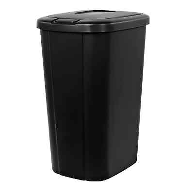 Hefty 13.3 Gallon Trash Can Plastic Touch Top Kitchen Trash Can Black $16.99