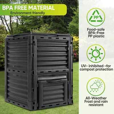 #ad LARGE 80 GAL COMPOSTING BIN COMPOSTER 100% RECYCLED BPA FREE PLASTIC $74.99