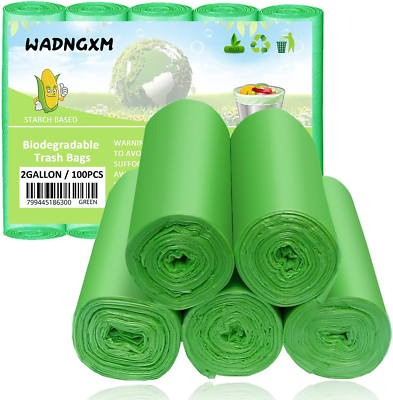 #ad 2 Gallon Compostable Trash Bags Small Biodegradable Garbage Bags 7.5 Liters Wast $17.76