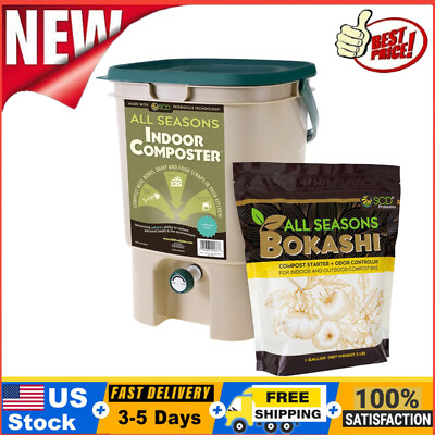 #ad #ad 5 Gal Composter Starter Kit Compost Bin Kitchen Countertop Lid All Season Indoor $90.10