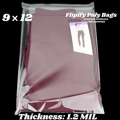 9x12 Clear Resealable T Shirt Apparel Self Seal Cello Lip Tape Poly Plastic bags $7.90