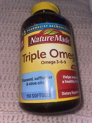 #ad NEW Nature Made Triple Omega 3 6 9 150 Softgels Exp.04 2025 $22.50