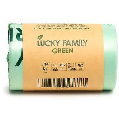 #ad Lucky Family Green Compost Bags for Kitchen Countertop Bin 1.3 gallon trash ... $13.45