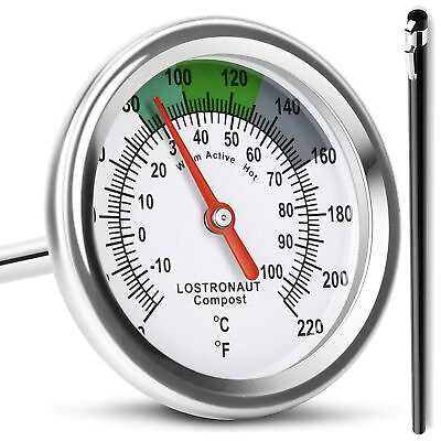 #ad #ad Lostronaut 16quot; Stainless Steel Long Stem Compost Soil Thermometer Silver $35.00