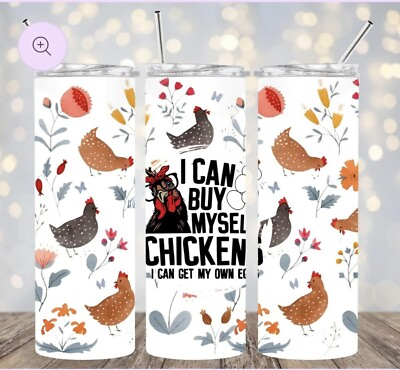 #ad 20oz Chicken and egg theme insulated tumbler with box lid and straw $25.00