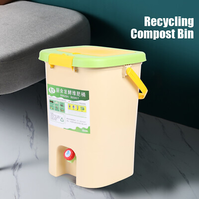 Portable High Quality HDPE Organics Compost Bin Bucket 21L Large Capacity New $45.60