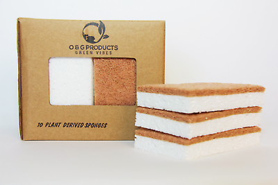 Biodegradable Natural Kitchen Sponge Compostable Cellulose and Coconut Walnut $11.99
