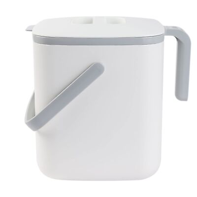 #ad Kitchen Compost Bin Easy Clean Food Waste Bin with Handles Countertop Food Scrap $39.25