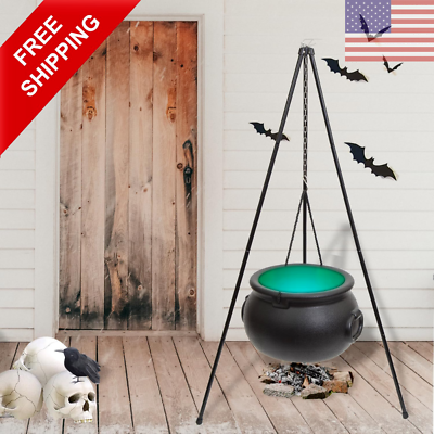 90cm Halloween Decor Outdoor Large Witches Cauldron on Tripod with Light Yard*** $30.99