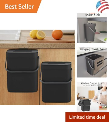 #ad Convenient Countertop Compost Bin Easy Multi purpose 5L 1.3 Gal Black $37.99