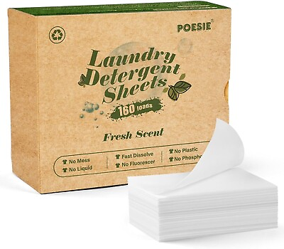 #ad #ad Laundry Detergent Sheets Eco Friendly 160 Sheets Clear PlasticFree Biodegradable $13.69