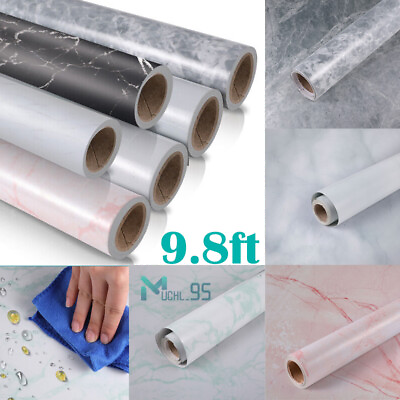9.8ft Marble Contact Paper Self Adhesive Kitchen Countertop Sticker Vinyl Film $10.59