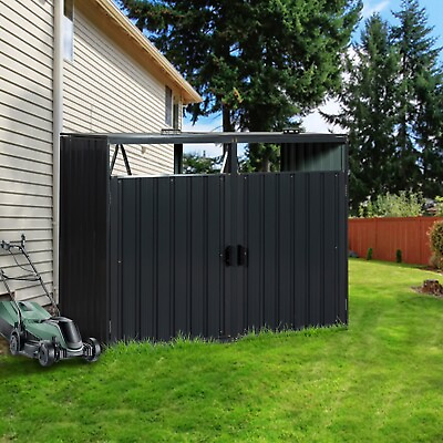 #ad #ad Garbage Bin Shed Stores 2 Trash Cans Metal Outdoor Bin Shed for Garbage Storage $239.99