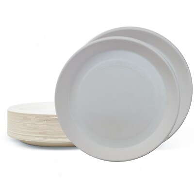 #ad 9 Inch Paper Plates 500 Pcs Heavy Duty Eco Friendly 100% Compostable Plates $73.99