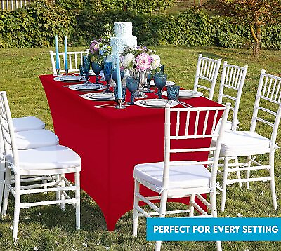 Utopia Kitchen 4 6 8 Ft Rectangular Spandex Tablecloth Tight Fit Table Cover $169.99