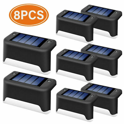 8 Pack Solar Deck Lights Outdoor Waterproof LED Steps Lamps for Stairs Fence $11.99