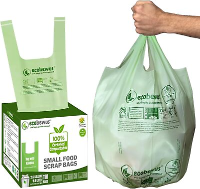 #ad Small 100% HOME Compostable 2.6 Gallon Food Scrap Bags BPI Certified 110 Bags $19.99