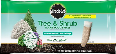 #ad Miracle Gro Tree amp; Shrub Plant Food Spikes 12 Spikes Pack 12 count Pack of 1 $16.99