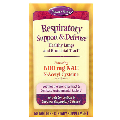 #ad Nature s Secret Respiratory Support Defense 60 Tablets No Artificial Colors $16.88