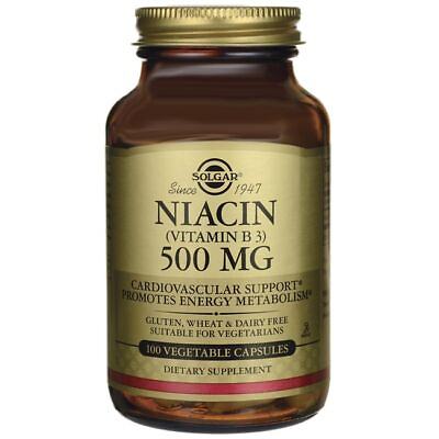 #ad Solgar Niacin 500 mg 100 Veg Caps $15.94
