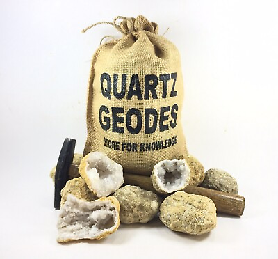 20 Break Crack Open Your Own Whole Quartz Geodes W Gift Bag 2quot; Crystal Rocks $38.95