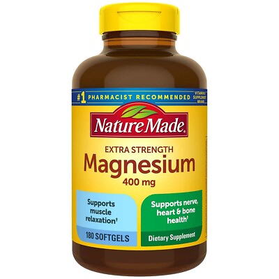 #ad Nature Made Extra Strength Magnesium 400 mg. 180 Softgels EXP 09 2025 $22.50