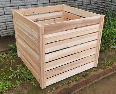 Large Wood Stationary Outdoor Composter 173 Gal Garden Open Compost Bin Natural $65.84