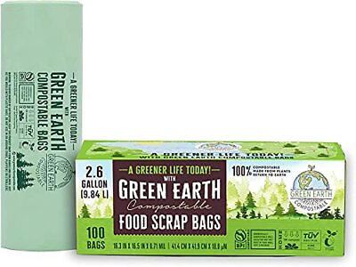 #ad Green Earth Compostable Small Kitchen Food Scrap Waste Bags Compost Bin 2.... $18.84