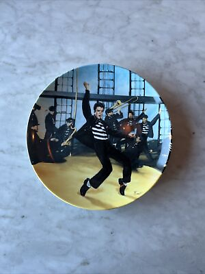 #ad Elvis Jailhouse Rock Collector Plate Bradford Exchange Delphi w Box and COA $26.00