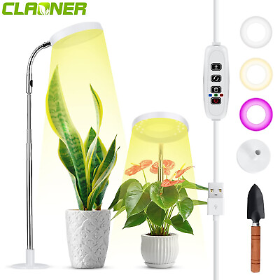 #ad LED Grow Light for Indoor Plants with Stand UVamp; Full Spectrum Halo Growing Lamp $13.99