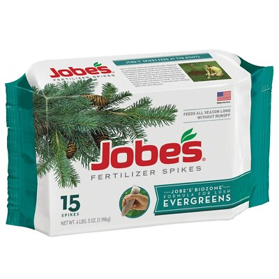 Jobes Fertilizer Spikes for Beautiful Evergreen Trees amp; Shrubs 15 Spikes $10.24