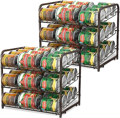 2 Pack Can Food Organizer Storage 72 Cans Holder Kitchen Cabinet Pantry Rack $32.99