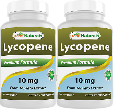 2 Pack Best Naturals Lycopene 10 mg 240 Softgels $39.88