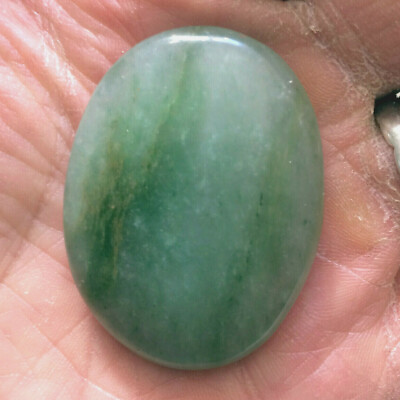#ad Natural Jade Palm Stone Green Rock Crystal Healing Reiki Polished Worry Stone $12.99