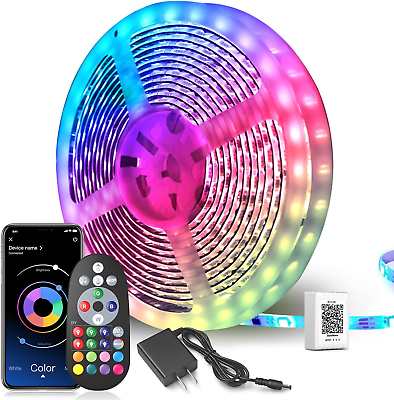 #ad #ad 100 Ft LED Lights for Bedroom Music Sync Color Changing RGB LED Strip Rope Light $15.43