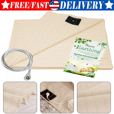 #ad Grounding Mat Half Bed Sheet Earth Ground Cord Improve Sleeping Conductive Pad $82.92