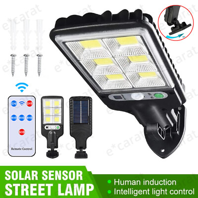 1200W LED Solar Flood Light Motion Sensor Security Wall Street Yard Outdoor Lamp $8.89
