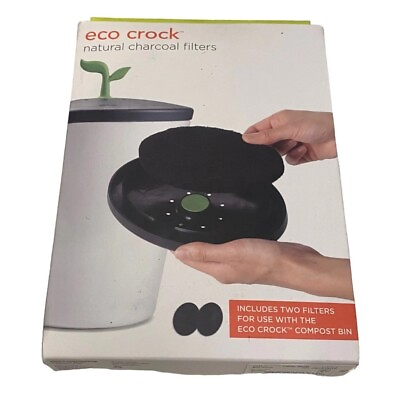 #ad Chef#x27;n Eco Crock Counter Compost Bin 2 Pack Natural Charcoal Filters BRAND NEW $15.00