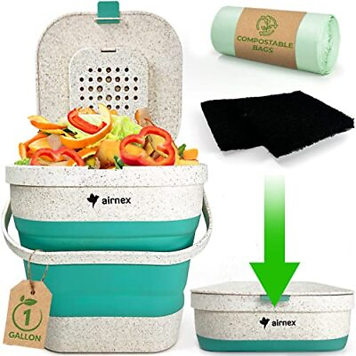 #ad Countertop Compost Bin Kitchen Counter Indoor Food Composter For Kitchen Food Wa $36.46